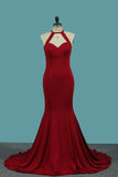 2024 Open Back Scoop Spandex Mermaid Evening Dresses PQAM9M2N