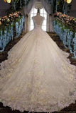 2024 New Arrival Floral Wedding Dresses Lace Up With Appliques P9EP7NQ1