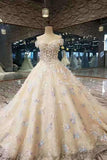 2024 New Arrival Floral Colorful Off The Shoulder Wedding Dresses With Handmade Flowers Lace Up PS1J3TJ6