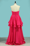 2024 A Line Sweetheart Prom Dresses Ruched PS85PXTX