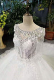 2024 New Arrival Cheap Price Tulle Wedding Dresses Lace Up With Appliques And Crystals P65B8BRR