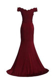 Prom Dresses Spandex Off The Shoulder Long Evening Dress