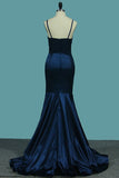 2024 Mermaid Evening Dresses Spaghetti Straps Elastic Satin PD6RNZB2