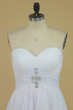 2024 New Arrival A Line Sweetheart With Ruffles And Beads Bridesmaid P4BFC455