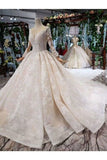 Ball Gown Wedding Dresses One Meter Train Scoop Top Quality PZG8TECH