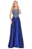 2024 A Line Prom Dresses Scoop Chiffon With Beading Sweep P4GLGZ8Z