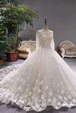 2024 New Arrival Luxuious Wedding Dresses Lace Up Scoop Neck With Appliques And Beadings PSQ5JQ27
