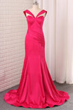 2024 Off The Shoulder Mermaid Evening Dresses Stretch Satin PXPBFSHK