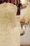 2024 Wedding Dresses Strapless High Quality Custom Made A-Line Tulle With Beads PNAGKM6T