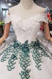 2024 Prom Dress Off The Shoulder Floor Length Beads&Sequins Appliques Lace PH753NB3