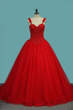 2024 Ball Gown Straps Quinceanera Dresses Beade PMTTEZC2