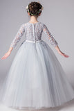 Cute Organza With Appliques Floor Length Long Flower Girl Dresses