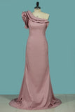 2024 One Shoulder Satin Evening Dresses PA1ENTH7