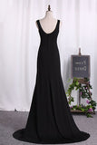 2024 Straps Evening Dresses Mermaid Spandex Sweep P1KP4Q1H