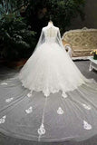 2024 New Arrival Low Price Tulle Wedding Dresses Lace Up With Appliques And Crystals Floor Length With PEQ4HXQK