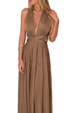 Sexy Variety-Style Elegant V-Neck Pleated Pleated Evening Sleeveless  Back Cross Bridesmaid  Dresses