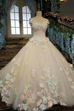 2024 New Arrival Tulle Wedding Dresses Lace Up Floor Length With Handmade Flowers PJC74F3F