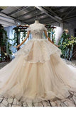 Ball Gown Wedding Dresses One And Half Meter Train Off The Shoulder Top Quality Appliques PLX2J9BH