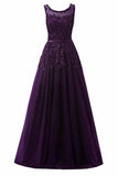 Beautiful A-Line Long Lace Tulle Zipper Evening Dress Ball Gown P9GDPGQH