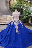 2024 New Arrival Satin Wedding Dresses Lace Up With Appliques And Sequins Off The Shoulder P9SDSDRJ