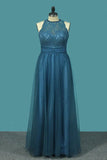 2024 Scoop Bridesmaid Dresses A Line Tulle & Lace With PKY9RECZ