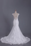 2024 Wedding Dresses Straps Tulle With Applique Open Back Chapel P1Q9BZTH