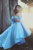 2024 Off The Shoulder Flower Girl Dresses Satin A Line With Bow P5GQG9A8
