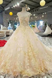 2024 New Arrival Hand Made Wedding Dresses Bateau Neck Tulle Lace Up PMKD2NN5