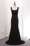 2024 New Arrival Satin Mermaid Square Neck Evening Dresses P5NL3T33