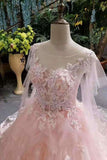 2024 New Arrival Pink Wedding Dresses Lace Up With Appliques A-Line PYHXB25S