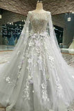 2024 New Arrival Floral Wedding Dresses Lace Up Scoop PYRMMK2D