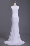 2024 New Arrival Scoop Mermaid Prom Dresses/Evening Dresses Sweep P2E7KF83