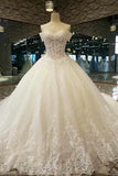 2024 New Arrival Awesome Wedding Dresses Off The Shoulder A Line With Crystals Royal Train Tulle Lace P42AYDG3