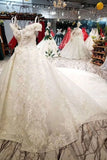 2024 Ball Gown Wedding Dresses Off-The-Shoulder Floor-Length Lace P2TQGX65