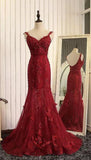 Stunning Mermaid Prom Dresses Uk with Lace Appliques