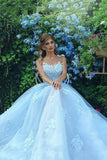 2024 Bateau A Line Prom Dresses Tulle With Applique PATRHYHR