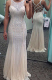 Beading Mermaid Long Prom Dresses Evening Dresses