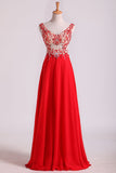 2024 Bicolor Off The Shoulder Floor Length Prom Dress Beaded Lace Bodice Chiffon