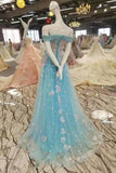 2024 New Arrival Vintage Tulle Prom Dresses A-Line With Flowers Off P1NLY3ML