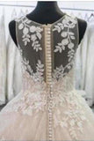 2024 Wedding Dresses Scoop With Applique And PRPA2A9N