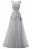 Beautiful A-Line Long Lace Tulle Zipper Evening Dress Ball Gown P9GDPGQH