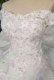 2024 Luxurious Wedding Dresses Lace Up Off The Shoulder With Appliques And Beadings P19R45DQ