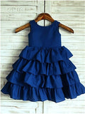 A-line/Princess Sleeveless Scoop Layers Tea-Length Chiffon Flower Girl Dresses TPP0007873