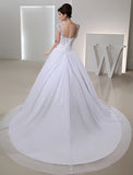 Beading Long Ball Gown Embroidery Organza Bowknot Wedding Dresses TPP0006921