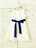 A-line/Princess Straps Sleeveless Layers Tea-Length Chiffon Flower Girl Dresses TPP0007887