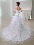 Trumpet/Mermaid Beading Sweetheart Long Organza Wedding Dresses TPP0007001