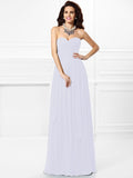 A-Line/Princess Sweetheart Pleats Ruffles Sleeveless Long Chiffon Bridesmaid Dresses TPP0003265