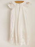 A-Line/Princess Scoop Applique Short Sleeves Knee-Length Flower Girl Dresses TPP0007898