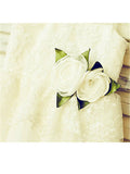 A-line/Princess Straps Sleeveless Hand-made Flower Tea-Length Tulle Flower Girl Dresses TPP0007884