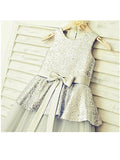 A-line/Princess Sleeveless Scoop Sequin Tea-Length Tulle Flower Girl Dresses TPP0007864